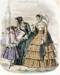 Two Women with a Girl in the Countryside - in 
