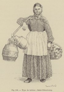 Type of Milkmaid; Saint Petersburg (engraving) by French School