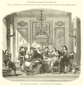 A Meal Under Louis XIV (engraving) by French School