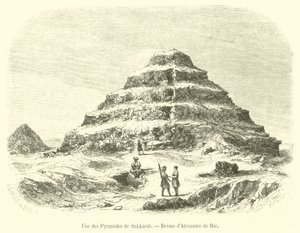 One of the Pyramids of Saqqara (engraving) by French School