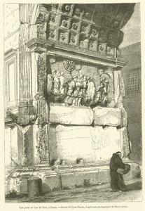 A part of the Arch of Titus, Rome by French School