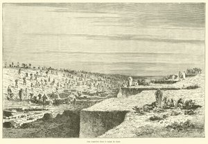 A Trench in the Suez Canal (engraving) by French School