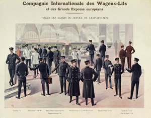 Uniforms for employees of Compagnie des Wagons-Lits, c.1910 by French School