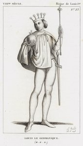 8th Century, Reign of Louis I, Louis the German (engraving)