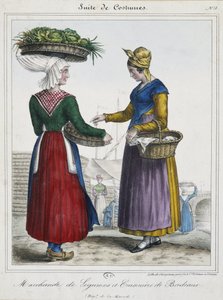 Vegetable merchant and cook of Bordeaux - lithography by French School