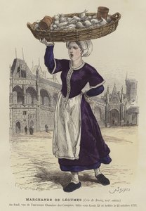 Vegetable seller, 16th Century by French School