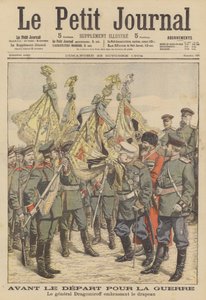 Veteran Russian General Mikhail Dragomirov Kissing the Flag of a Regiment Departing for the Russo-Japanese War by French School
