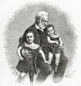 Victor Hugo and His Grandchildren by French School
