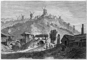 View of Montmartre in 1859, before joining the city of Paris in 1860