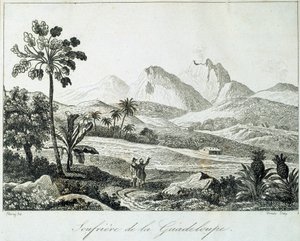 View of a Soufriere in Guadeloupe (engraving) by French School