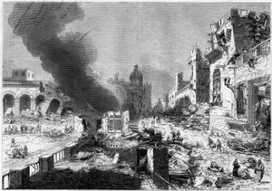 View of a street in Mendoza (Argentina) after the earthquake of March 20 by French School