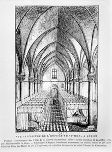View of a ward at the Hôpital Saint-Jean, Angers, France by French School