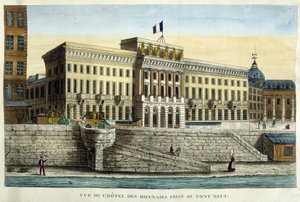 View of the Hotel des Monnins from the Pont Neuf by French School