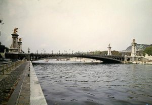 View of the Pont Alexandre III, built by the Engineers Louis-Jean Resal and Amedee Alby for the 1900 World Fair by French School