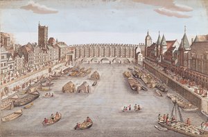 View of the Pont au Change looking downstream by French School