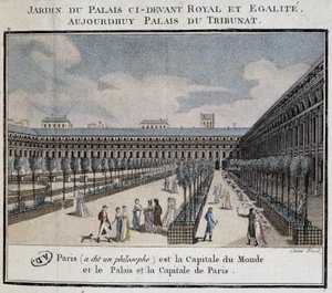 View of the Royal Palace (Palais du Tribunat) with Garden and Walkers