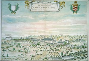 View of the Abbey of Fontevrault in Maine and Loire by French School