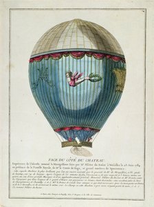 View of the balloon used by Francois Pilatre de Rozier at Versailles on the 23rd June, 1784