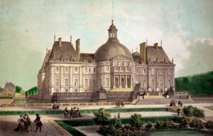 View of the castle of Vaux le Visomte in Maincy (Seine-et-Marne) by French School