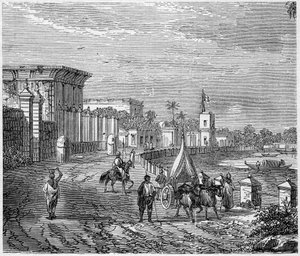 View of the city of Chandernagor, India