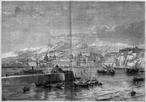 View of the city of Messina, Sicily, Italy
