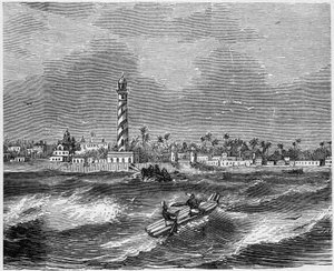 View of the city of Pondichery (Pondicherry), India by French School