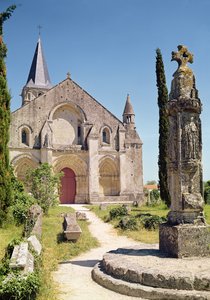 View of the facade of the Church of St. Pierre