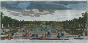 View of the garden in front of the Grand Canal seen from the fountain of Latona, Versailles, France