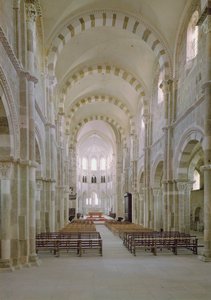 View of the interior of the nave by French School