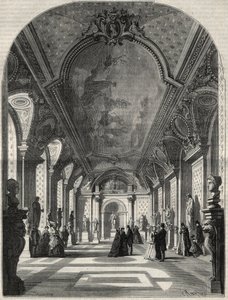 View of the new room of the Roman emperors at the Louvre Museum