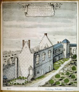 View of the room of King Charles VII in the castle of Chinon, where he received the maid of Orléans - watercolour