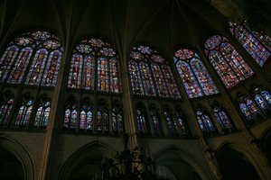 View of the south side of the nave by French School