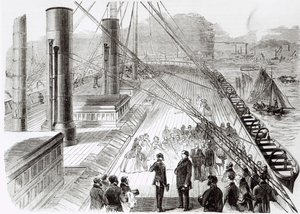 Visit of Prince Napoleon to the Great Eastern at Southampton on 18th October, 1859, illustration from Le Monde Illustre, 5th November, 1859