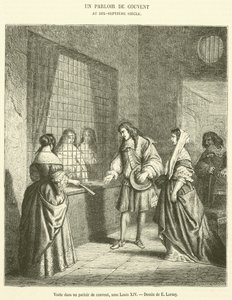 Visit in a Convent Parlor, under Louis XIV (engraving)