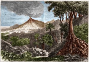 Volcanic eruption, Reunion Island by French School
