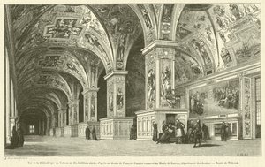View of the Vatican Library in the Eighteenth Century (engraving) by French School