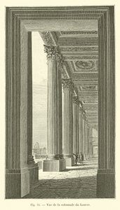 View of the colonnade of the Louvre by French School