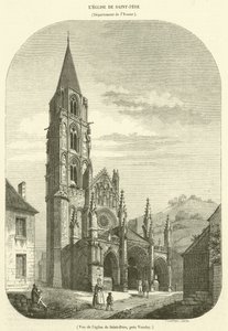 View of the Church of Saint-Pere, near Vezelay (engraving) by French School
