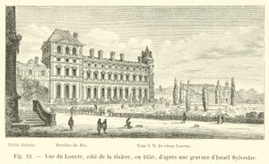 View of the Louvre, riverside, in 1650, after an engraving by Israel Sylvestre by French School