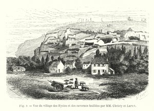 View of the Village of Eysies and the Caves Excavated by MM Christy and Lartet
