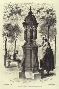 Wallace fountain installed in Paris in 1872