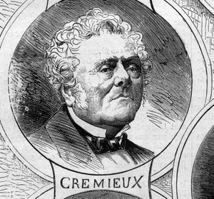 War of 1870 - Government of the National Defense: portrait of Adolphe Cremieux, member of the provisional government of 1870. Engraving in Le Monde Illustré n°706 of October 22
