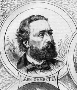 War of 1870 - Government of the National Defense: portrait of Leon Gambetta, member of the provisional government of 1870. Engraving in Le Monde Illustré n°706 of October 22