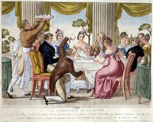 Wedding Meal, Garter Ritual by French School