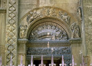 Western Opening Tympanum Depicting the Marriage at Cana by French School
