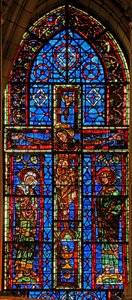 Window 100 depicting the Crucifixion with the Virgin Mary and St John