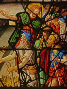 Window Charnier-10 Depicting Manna from Heaven; Christ and the Host by French School