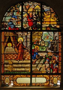 Window Charnier-10 Depicting Manna from Heaven; Christ and the Host by French School