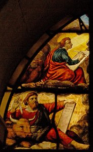 Window Charnier-2 Depicting the Evangelists with the Miracle of the Host: St. Luke and St. John