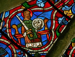 Window depicting St John the Baptist by French School